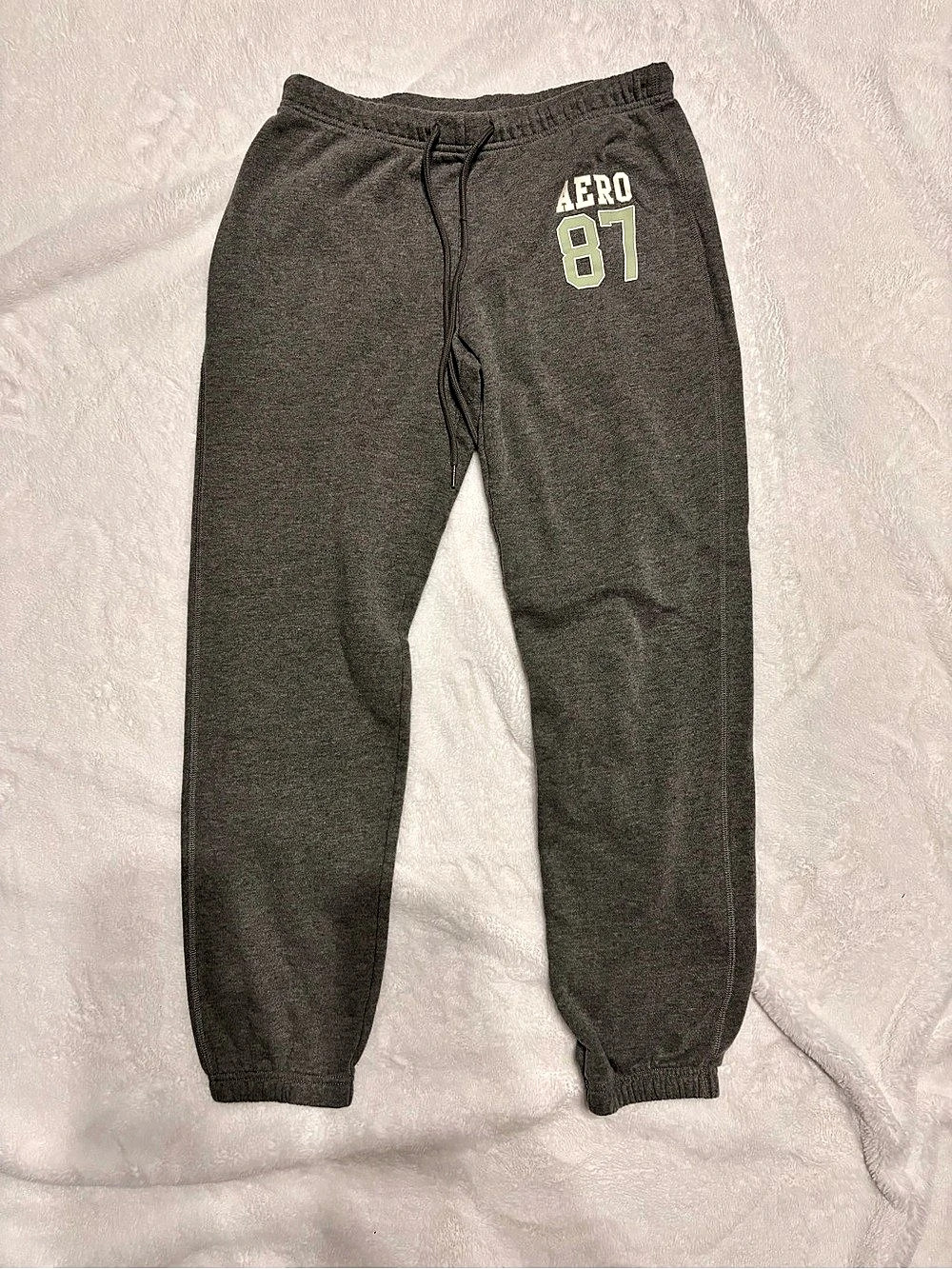 Aeropostale Aero 87 Graphic Sweatpants Gray Jogger Sweatpants Waist?